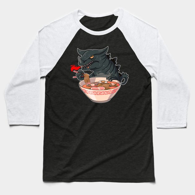 Kawaii Japanese Anime Soup Bowl Otaku Japan Fan Dragon Ramen Baseball T-Shirt by jodotodesign